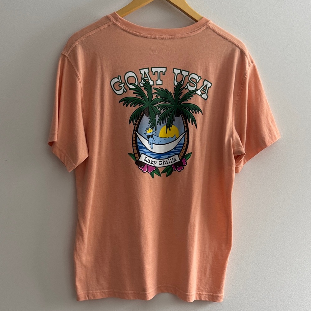 GOAT USA Peach Lazy Chillin' T-Shirt, M - Picture 5 of 5